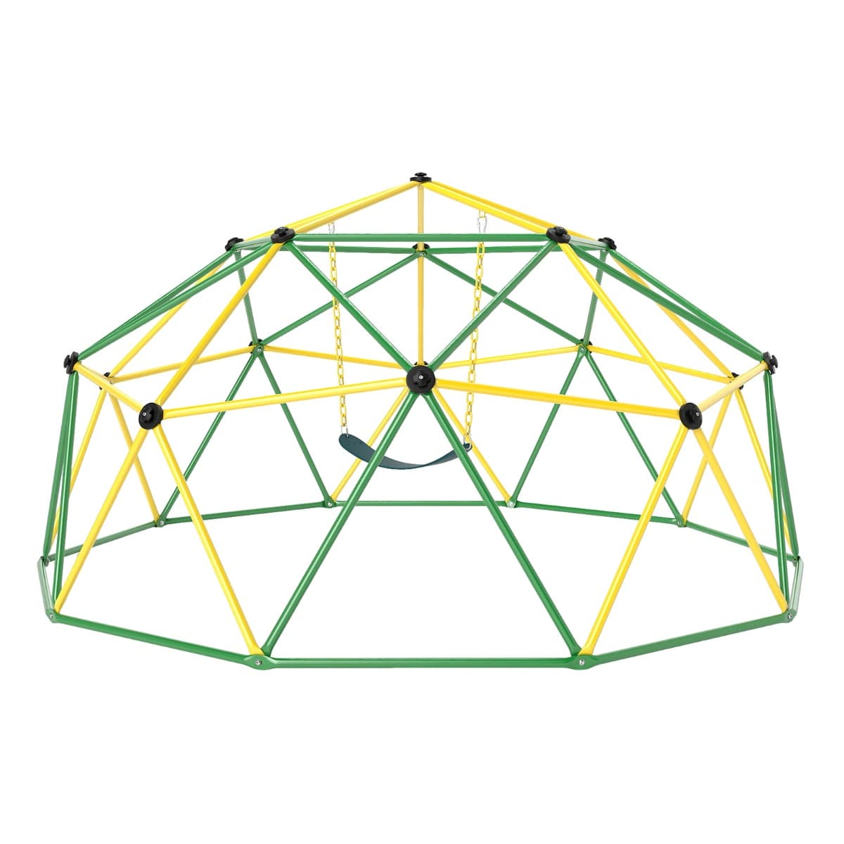 CostwayDôme Grimpant avec Balancoire 305CM Aire de Jeux avec Barres de Singe Jouets de Grimpée Extérieurs Capacité de 363 KG pour 3-12 Ans Vert